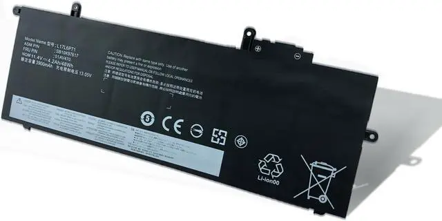 Alt view image 2 of 4 - Replacement Laptop Battery for Lenovo L17C6P71 (11.4V 48Wh 4220mAh) ThinkPad X280 Series L17L6P71 L17M6P71 SB10K97617 SB10K97618 SB10K97619 01AV470 01AV471 01AV472