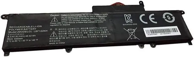 Alt view image 2 of 2 - LBF122KH-03 Replacement Battery for LG LBF122KH Xnote P210 LG Xnote P220 and Xnote P330(7.4V 6300mAh 46.62Wh)