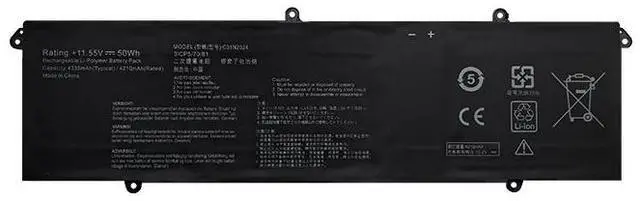 Alt view image 5 of 5 - C31N1905 Battery for ASUS VivoBook S13 S14 S15 S433 S533 Series | 50Wh Li-Polymer | Replaces 0B200-03580200, 3ICP5/70/82 | Compatible with Adolbook13, Dolbook14, X321, X521, M433, M533 Models | 11.55V