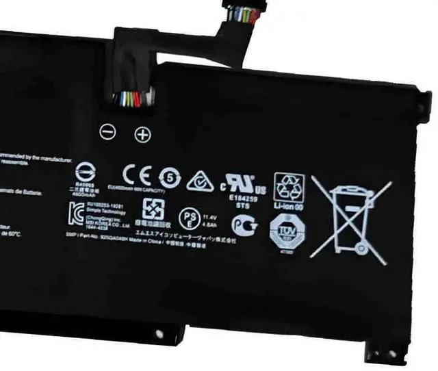 Alt view image 2 of 3 - Premium BTY-M491 Replacement Battery for MSI Modern 15 Series - 52.4Wh High Capacity (11.4V Li-ion) - Black Interface Cable - Compatible with 3ICP6/71/74 Models