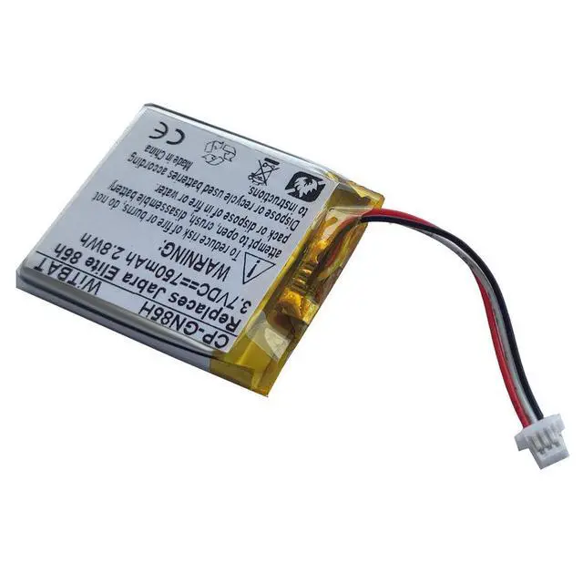 Alt view image 2 of 3 - New 3.7V 450mAh Li-Polymer Battery for Jabra Elite 75t Charging Case Replaces PL661935V CP-GN450 Grade A Cells 12-Month Warranty