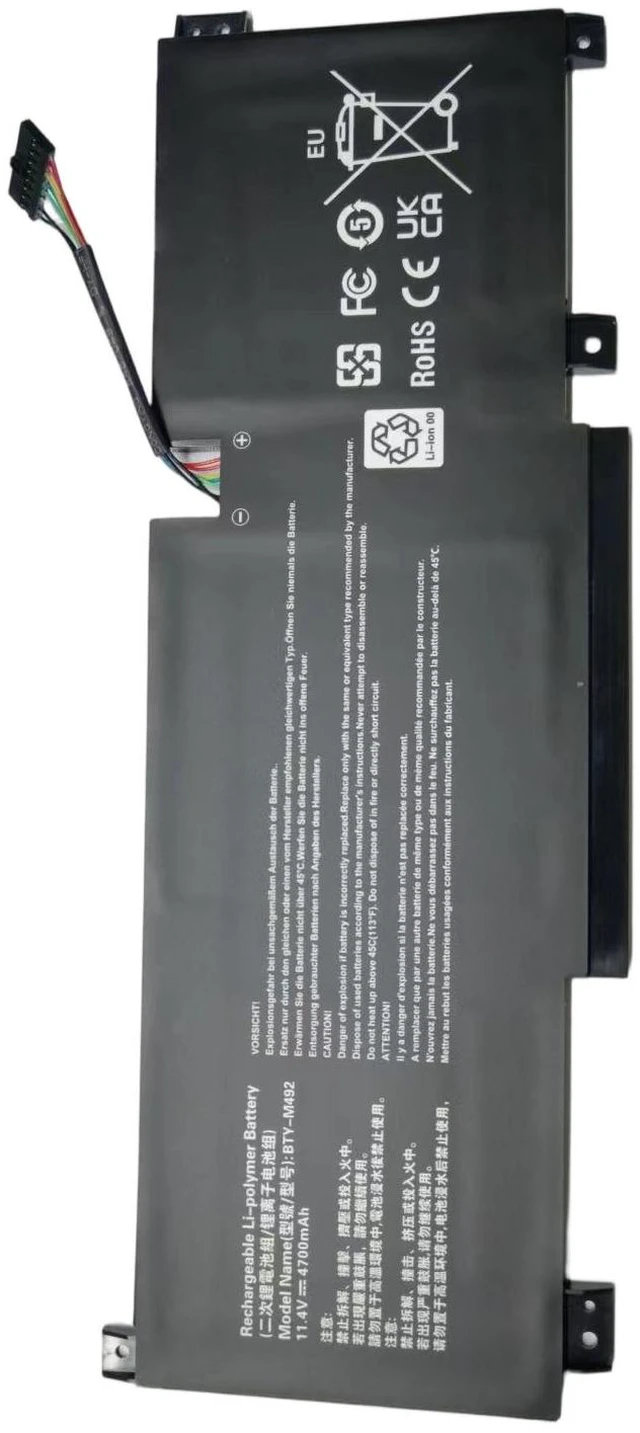 Main image of BTY-M492 53.5Wh Battery for MSI Sword 15, Katana GF66/GF76, Pulse GL66/GL76 for MSI Laptop Battery (Compatible with A11U, 11UD, 12UG, 11UI, 11UJ Models)MSI BYM492 WHTE CONNECTOR Black CONNECTOR