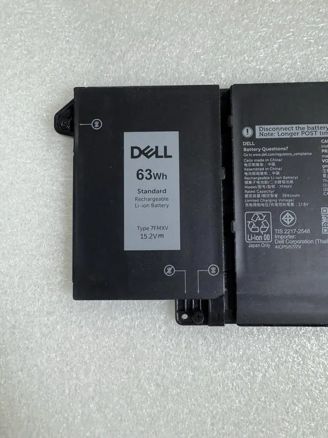 Alt view image 2 of 6 - 63Wh 7FMXV battery for dell Latitude 7420 Battery 4-Cell