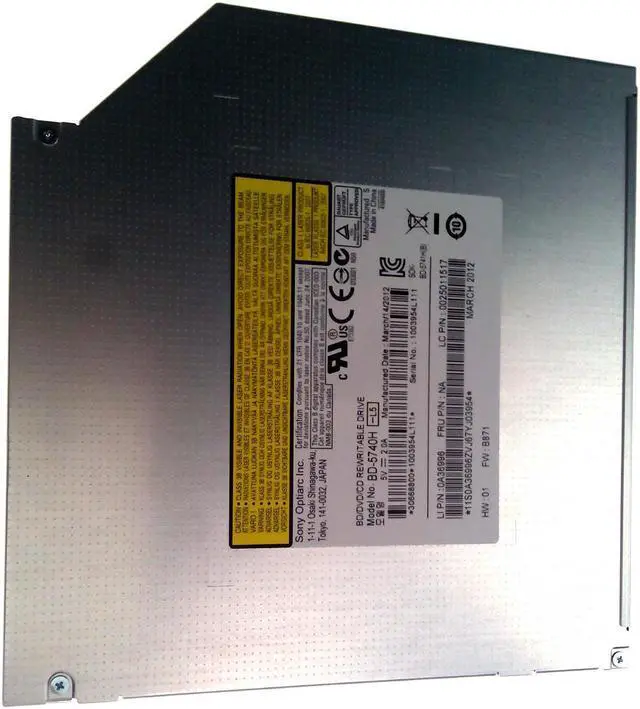 Alt view image 2 of 5 - BD-5740H for Sony NEC BD-5740L BD-5740S SATA Tray Loading 6x BD Write Slim Laptop drive device odd 12.7mm