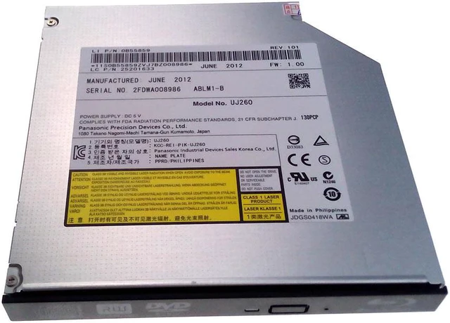 Alt view image 4 of 4 - Panasonic UJ260 6x Blu-ray Burner Drive 4 Toshiba L630 L635 L650 L655D L670 L755