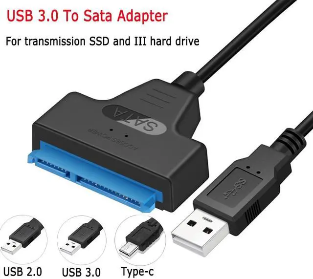 Alt view image 4 of 5 - 22 Pin USB 3.0 Sata Cable for 2.5-inch SSD SATA 3 Cable Sata to USB 3.0 Adapter Up to 6 Gbps Support for External HDD Hard Drive