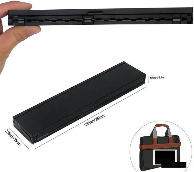 Alt view image 2 of 6 - CL-888 Foldable Bluetooth Keyboard Wireless Ultra Slim Pocket Keyboard with Kickstand Universal for Smart Phone Tablet PC