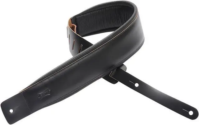 Main image of Levy's 2.5" Foam Padded Leather Guitar Strap, Black