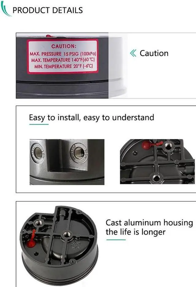 Alt view image 3 of 7 - ELECALL New -100~100PA TE2000 Micro Differential Pressure Gauge High Precision 1/8 "NPT Air Pressure Meter Barometer