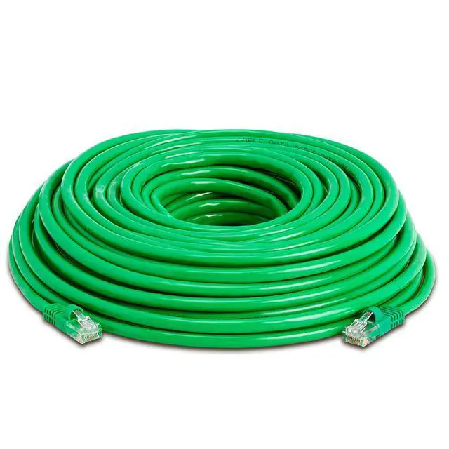 Alt view image 2 of 2 - Cmple - RJ45 CAT5 CAT5E ETHERNET LAN NETWORK CABLE -75 FT Green