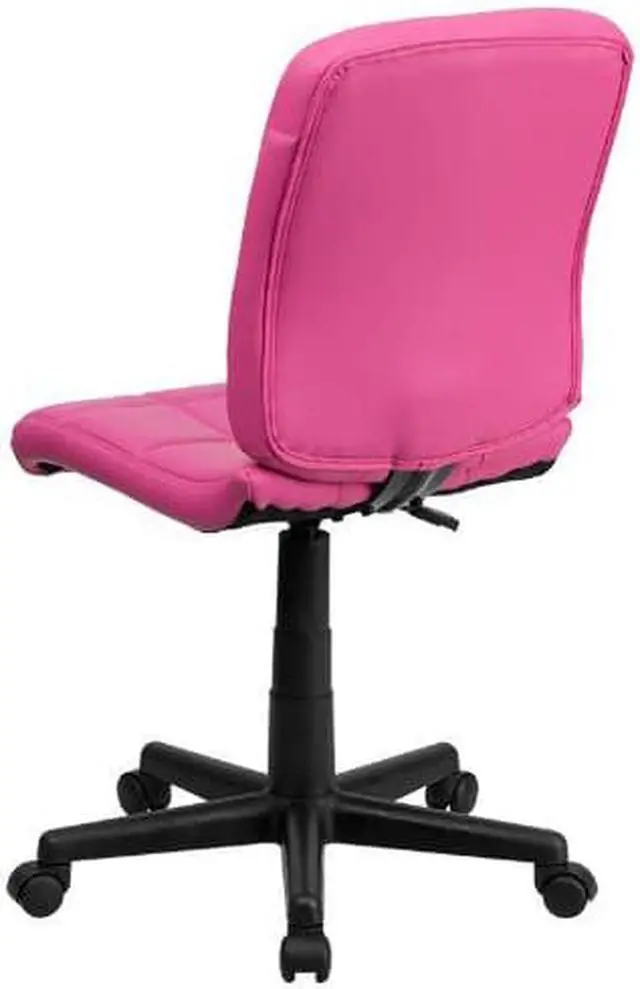 Alt view image 3 of 20 - Mid-Back Pink Quilted Vinyl Swivel Task Chair