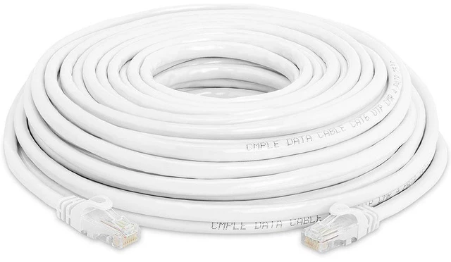 Alt view image 2 of 2 - Cmple - CAT 6 500MHz UTP ETHERNET LAN NETWORK CABLE -50 FT White