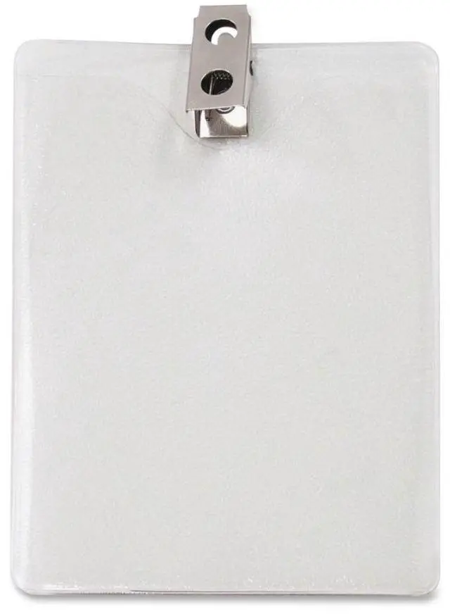Alt view image 8 of 11 - Id Badge Holder W/Clip, Vertical, 3W X 4H, Clear, 50/Pack