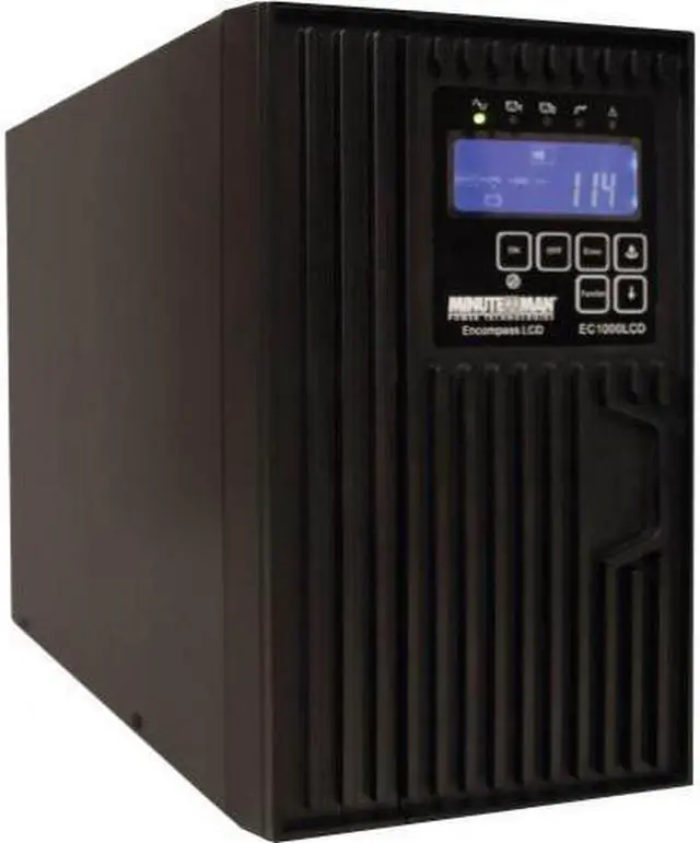 Main image of Minuteman EC1000LCD 1000 VA On-line Tower UPS with 6 0utlets - Tower - 2 Minute Stand-by - 120 V AC Input - 110 V AC, 120 V AC, 127 V AC Output - Serial Port - 6 x NEMA 5-15R Receptacle(s)