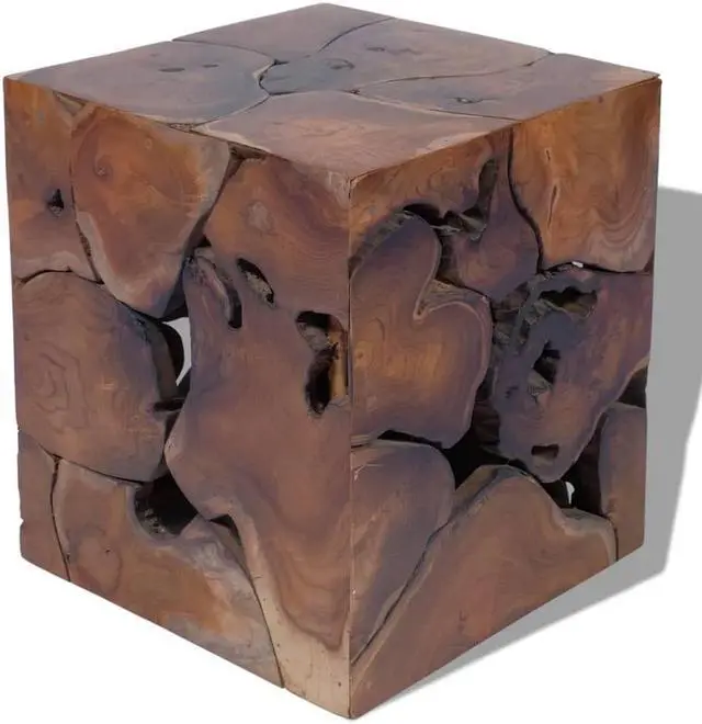 Alt view image 4 of 13 - vidaXL Stool Ottoman Foot Rest for Office Wooden Footstool Solid Teak Wood