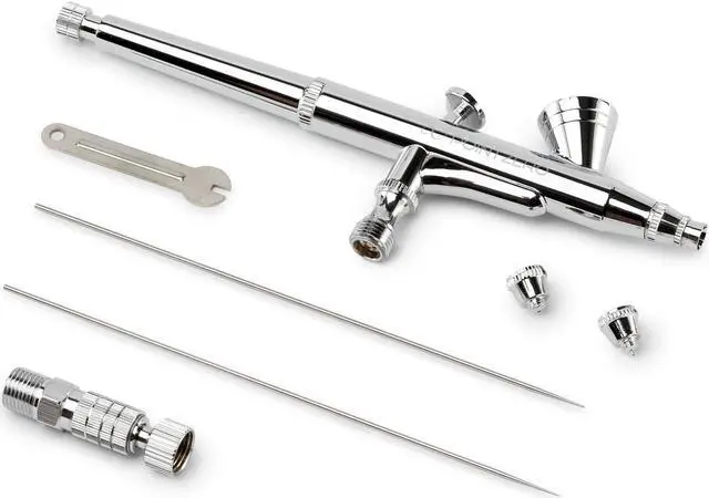 Alt view image 3 of 5 - PointZero Dual-Action 2cc Gravity-feed Airbrush 3 Tip Set (.2mm .3mm .5mm)