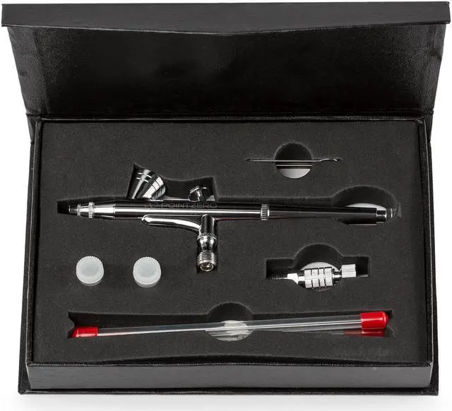 Alt view image 4 of 5 - PointZero Dual-Action 2cc Gravity-feed Airbrush 3 Tip Set (.2mm .3mm .5mm)