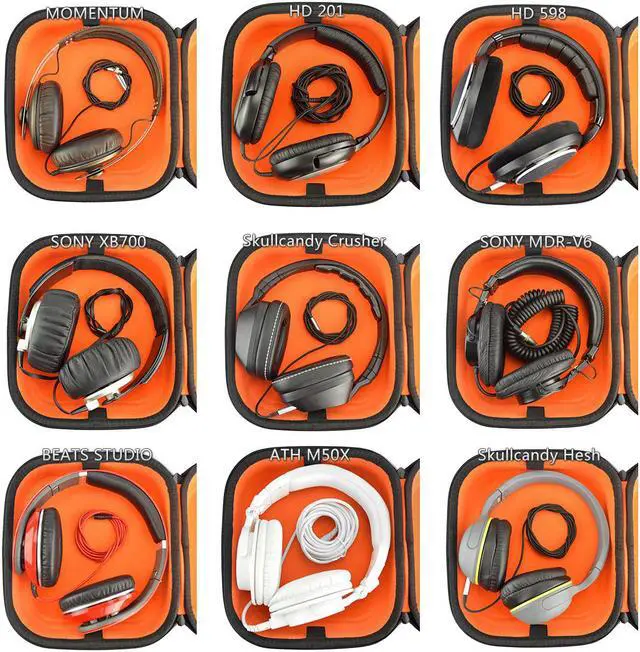 Alt view image 5 of 9 - Geekria Shield Headphones Case Compatible with Sennheiser HD400PRO, HD 560S, HD598, HD 599SE, HD280PRO, HD 600 Case,  Replacement Hard Shell Travel Carrying Bag with Cable Storage (Silver)