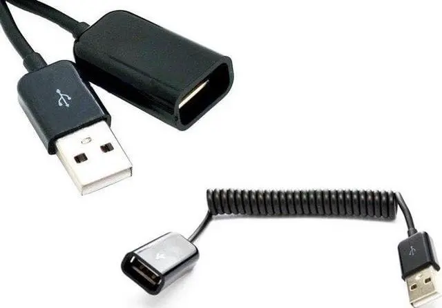 Alt view image 4 of 7 - Spiral Coiled USB A male  to A female  adapter adaptor Cable 1M 3FT