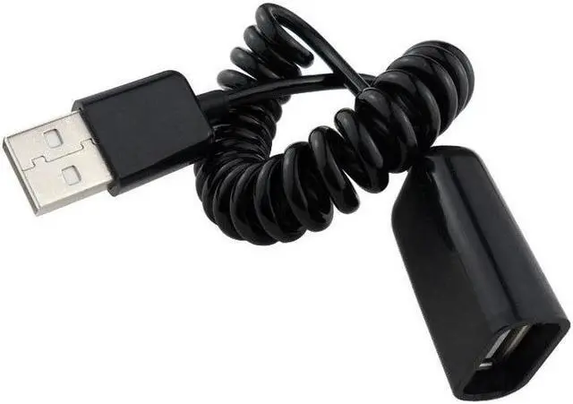 Alt view image 2 of 7 - Spiral Coiled USB A male  to A female  adapter adaptor Cable 1M 3FT