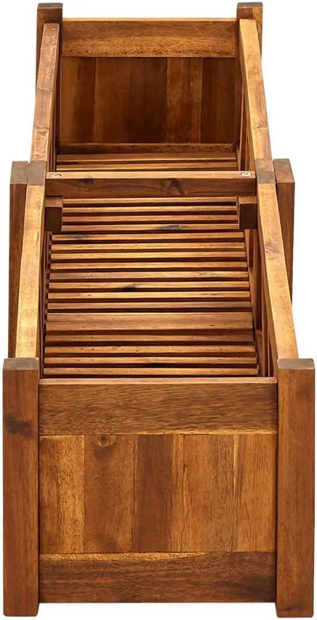 Alt view image 12 of 15 - vidaXL Solid Wooden Outdoor Raised Bed 59" Garden Flowers Plant Display Rack