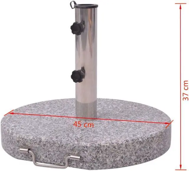 Alt view image 6 of 13 - vidaXL Umbrella Base Patio Parasol Stand for Poles of 1.5"/1.9" Granite 66.1 lb