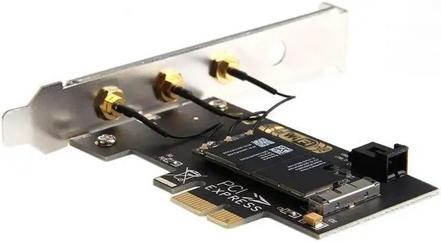 Alt view image 4 of 6 - AC 1750M Dual-Band PCI-E BCM94360CS BT4.0 Wireless Wifi Adapter Card W/ Antenna