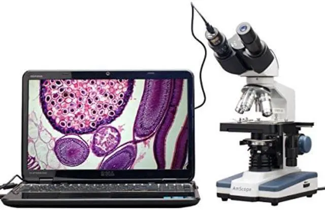 Alt view image 8 of 13 - 40X-2500X LED Digital Binocular Compound Microscope w 3D Stage +1.3MP USB Camera