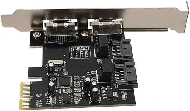 Alt view image 6 of 6 - PCIE eSATA SATA III Expansion Card PCI-E To SATA3 SATA3.0 6Gb/s Three Generations PCI-E Express Adapter