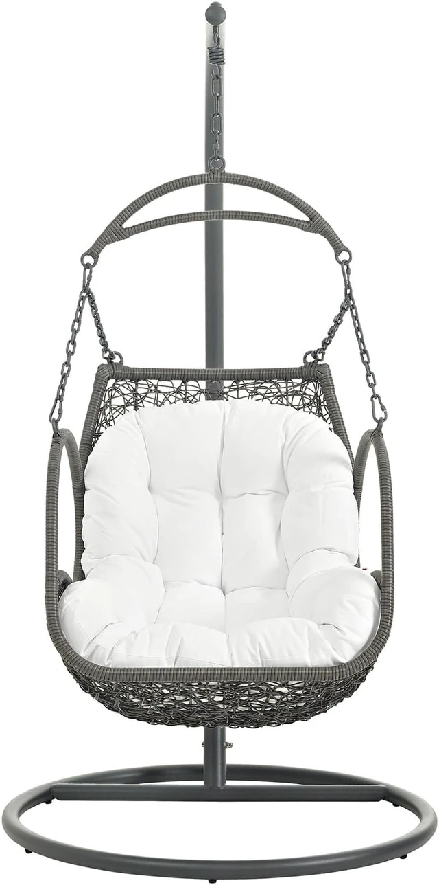 Alt view image 2 of 11 - Arbor Outdoor Patio Wood Swing Chair - White