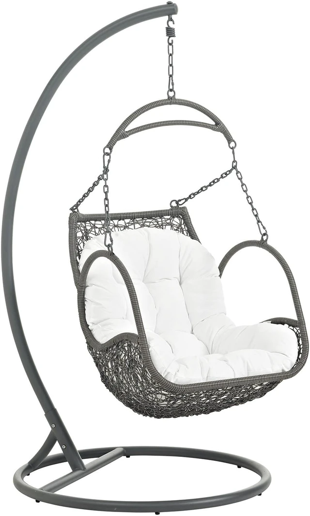Main image of Arbor Outdoor Patio Wood Swing Chair - White