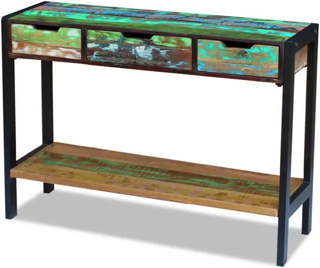 Alt view image 2 of 11 - vidaXL Solid Reclaimed Wood Sideboard Side Console Table Highboard 3 Drawers