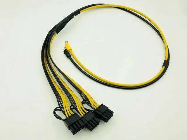 Alt view image 4 of 6 - PSU Power Supply Cables PCI e Molex 8pin to 3 PCI e 8 pin 6+2pin PCI Express Internal Power Splitter Ribbon Cable 12AWG+18AWG