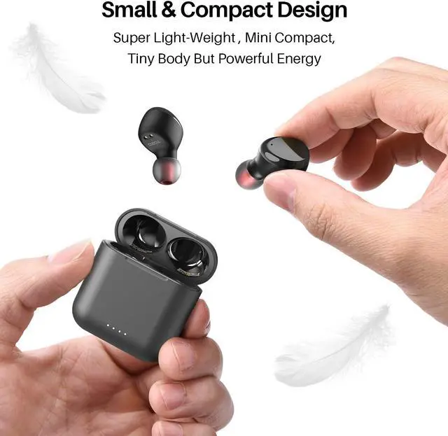 Alt view image 4 of 7 - TOZO T6 True Wireless Earbuds Bluetooth Headphones Touch Control with Wireless Charging Case IPX8 Waterproof  Stereo Earphones in-Ear Built-in Mic Headset, Premium Deep Bass for Sport, Black