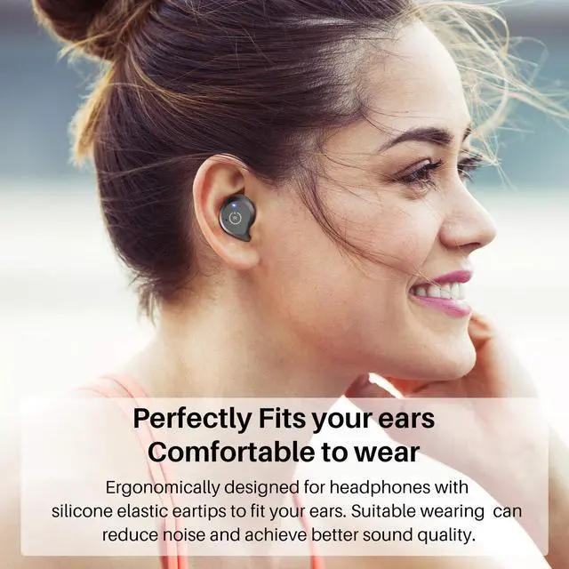 Alt view image 3 of 7 - TOZO NC9 Wireless Earbuds Hybrid Active Noise Cancelling, Bluetooth in Ear Headphones, IPX6 Waterproof Stereo Earphones, Immersive Sound Premium Deep Bass Headset, Black