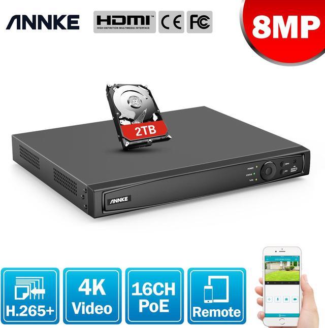 ANNKE 16 Channel 4K PoE NVR Support 4K/8MP 5MP 4MP PoE/WiFi