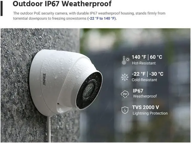 Alt view image 7 of 7 - ANNKE 5MP PoE Security Camera System with Audio Recording, 8 Channel 4K H.265+ NVR with 8Pcs 5MP IP Turret Cameras, With AI vehicle detection, IP67 Weatherproof, NO Hard Drive, EXIR 2.0 100 ft Night V