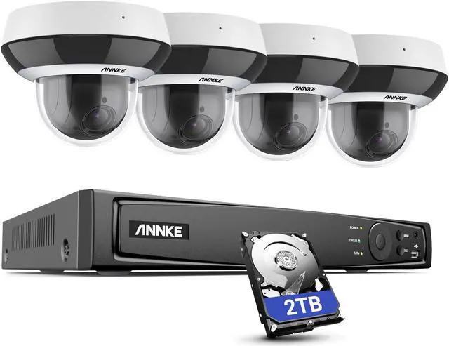 ANNKE 8CH 4MP Super HD PTZ Security Camera System, 4pcs 4MP AI