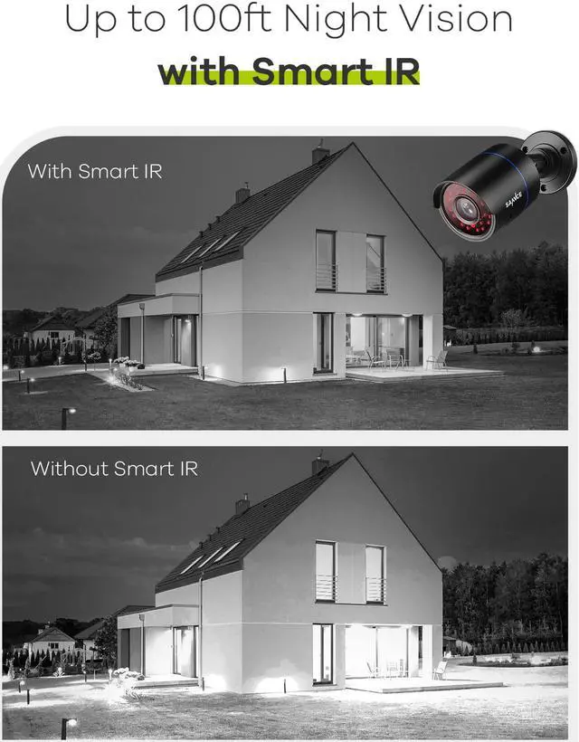 Alt view image 3 of 7 - SANNCE AHD/TVI/CVI/CVBS 4-in-1 1080p Security Camera IP66 Weatherproof Analog CCTV Surveillance Bullet Camera for Indoor and Outdoor Use