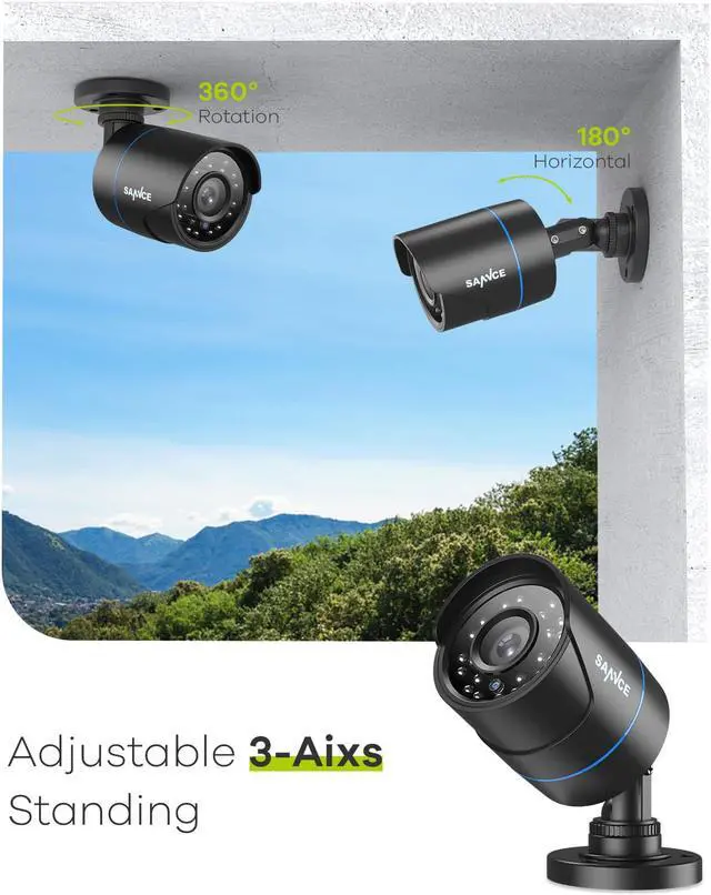 Alt view image 4 of 7 - SANNCE AHD/TVI/CVI/CVBS 4-in-1 1080p Security Camera IP66 Weatherproof Analog CCTV Surveillance Bullet Camera for Indoor and Outdoor Use