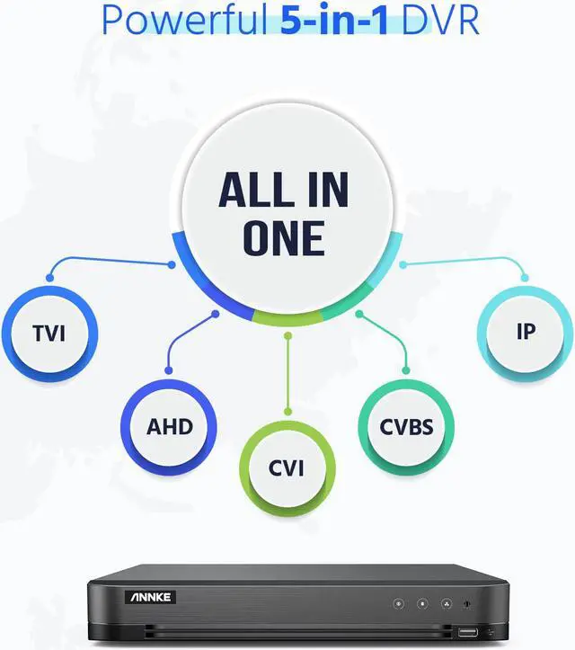 Alt view image 4 of 7 - ANNKE 16 Channel H.265+ 8MP 4K Digital Video Recorder 5-in-1 Hybrid ONVIF DVR Supports TVI/AHD/CVI/CVBS/IP CCTV Security Camera with 24/7 Record Remote Access Motion Detection