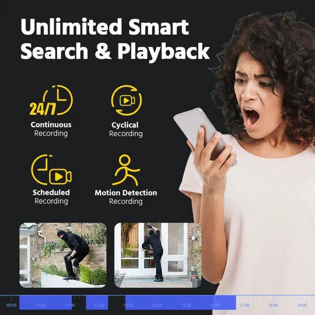 Alt view image 6 of 7 - ANNKE Security Camera System PoE, 8 Channel H.265+ NVR, 4X 12MP Turret Cams with 100 FT Color Night Vision, AI Human & Vehicle Detection, Built-in Mic, IP67, Smart IR, 1TB HDD