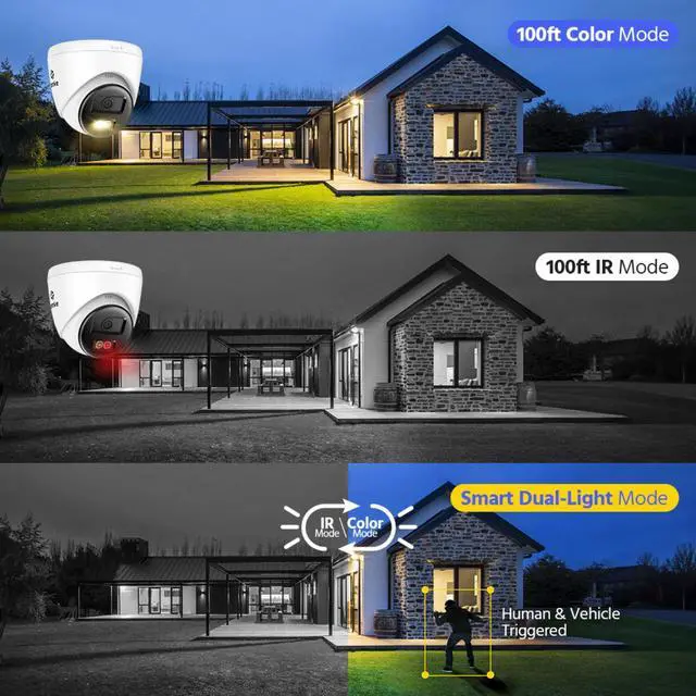 Alt view image 2 of 7 - ANNKE H.265+ 3K POE Security Camera System, 16CH 12MP NVR and 8Pcs 3K Outdoor Turret Cameras, AI Human/Vehicle Detection, Smart Dual Light, Color Night Vision,  2.8mm Lens, Built-in Mic, IP67, 4TB HDD
