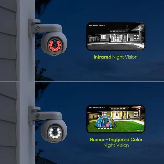 Alt view image 6 of 7 - SANNCE 4K 2PCS PoE IP Dome Camera with Microphone/Audio,  Security Camera Outdoor Night Vision 100ft Waterproof IP66 Indoor Wide Angle 2.8mm 24/7 Recording Add-on Camera, Vehicle and Pedestrian Inspe