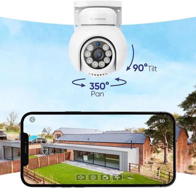Alt view image 5 of 7 - SANNCE 4K 2PCS PoE IP Dome Camera with Microphone/Audio,  Security Camera Outdoor Night Vision 100ft Waterproof IP66 Indoor Wide Angle 2.8mm 24/7 Recording Add-on Camera, Vehicle and Pedestrian Inspe