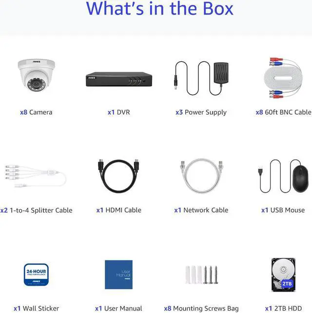 Alt view image 2 of 7 - ANNKE 8CH Wired CCTV Security Camera System 3K Lite 5in1 DVR with 8x1080P Turret Security Camera, Remote Acces, AI Motion Detection, 2TB HDD, 100 ft Night Vision, IP66, Surveillance System Kit