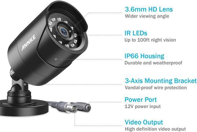 Alt view image 6 of 7 - ANNKE 4 Pack 1080P HD TVI Home Security Camera Outdoor Indoor, 1920TVL, IP66 Waterproof, 100 ft Night/Day Vision, Surveillance CCTV 2MP Bullet Camera
