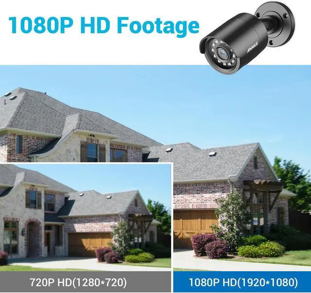 Alt view image 5 of 7 - ANNKE 4 Pack 1080P HD TVI Home Security Camera Outdoor Indoor, 1920TVL, IP66 Waterproof, 100 ft Night/Day Vision, Surveillance CCTV 2MP Bullet Camera