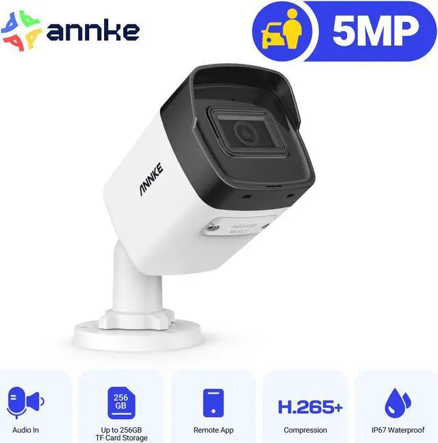 Main image of ANNKE Bullet 5MP PoE IP Security Camera Super HD H.265+ CCTV Internet Camera with ONVIF & RTSP 100 ft EXIR 2.0 Night Vision Support 256 GB TF Card, Remote Access & Smart Motion Alerts