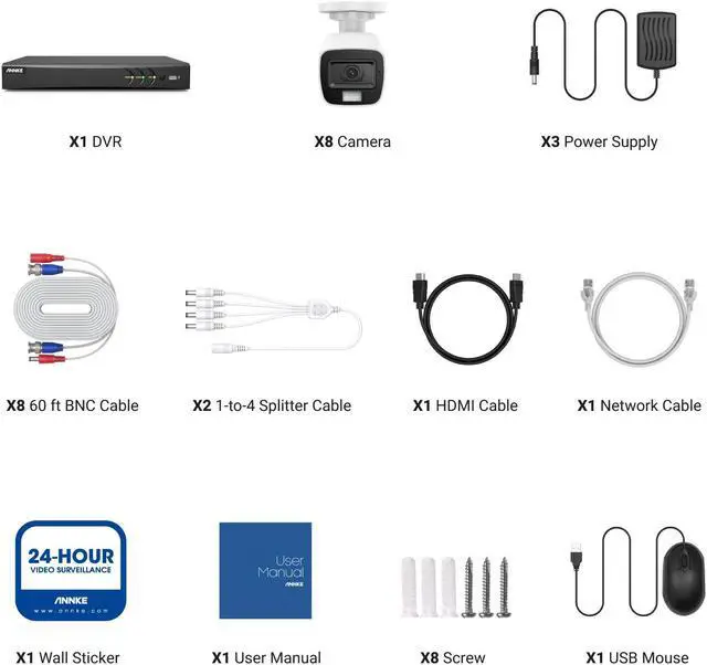 Alt view image 6 of 7 - ANNKE 4K Security Camera System, 8CH 8MP AI DVR with Human & Vehicle Detection, 2TB HDD and 8x4K IP67 Bullet Home & Surveillance Cameras, Easy Remote View, Smart Dual Light 0TB HDD